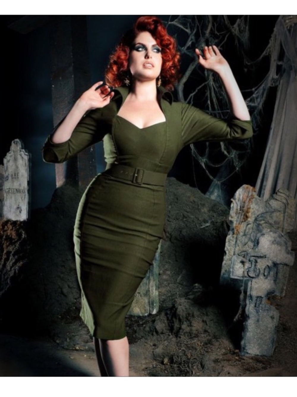 Pinup Couture Lorelei Vintage inspired Wiggle Dress